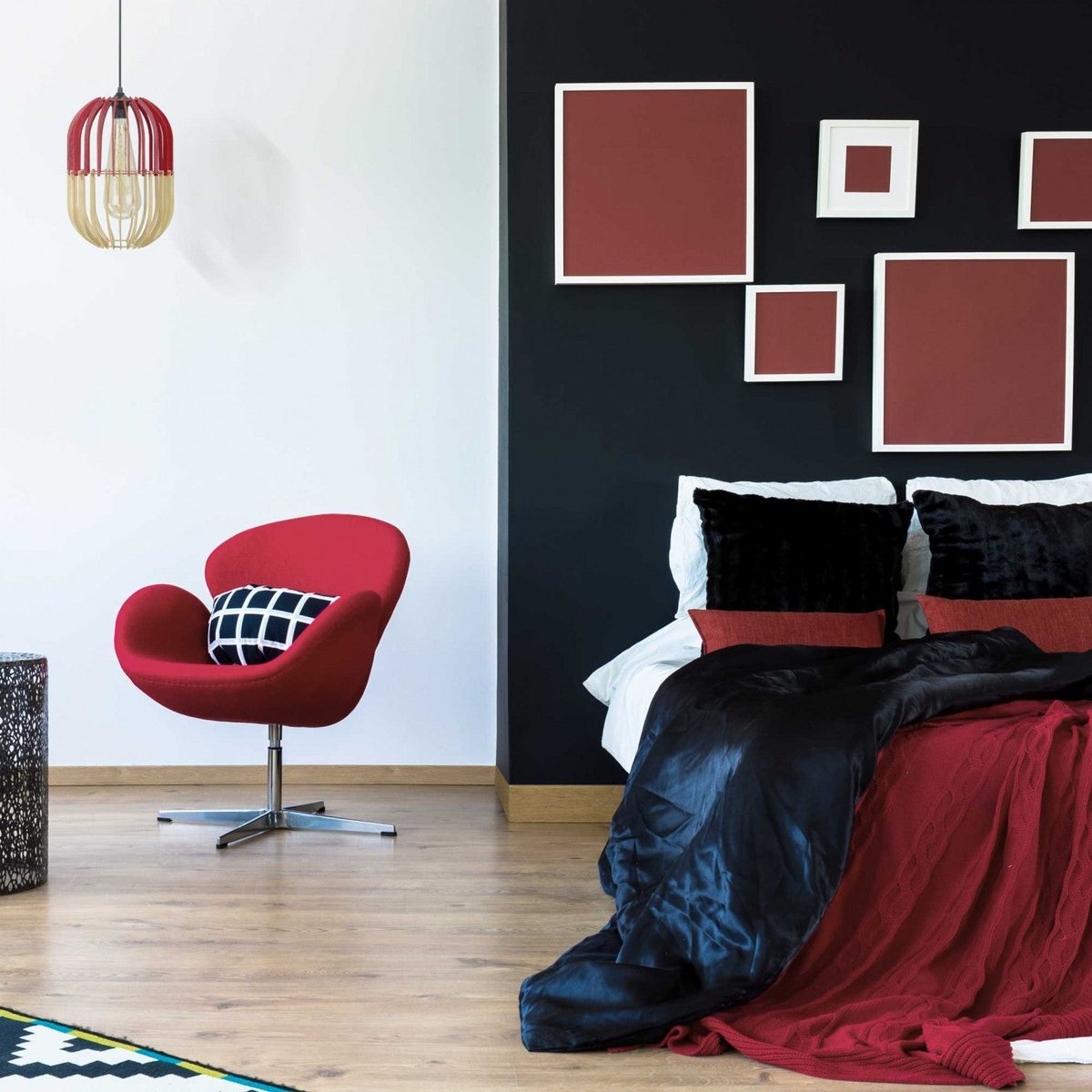 Suspension bois de peuplier, STANDWOOD rouge, C-CREATION