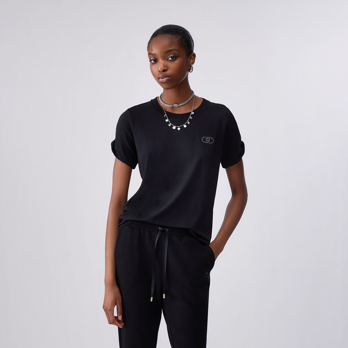 T-shirt avec logo noir, LIU JO
