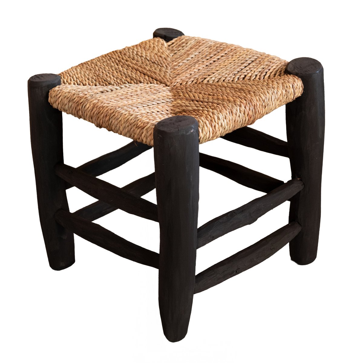 Tabouret marocain noir en bois -  LOJI noir, HOME MAISON