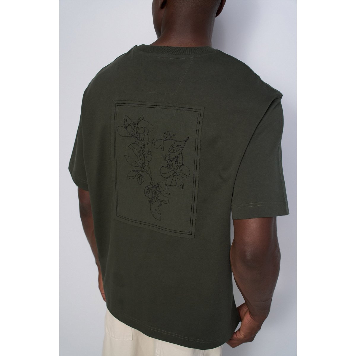 T-SHIRT AVEC BRODERIE AU DOS vert kaki, SALSA JEANS