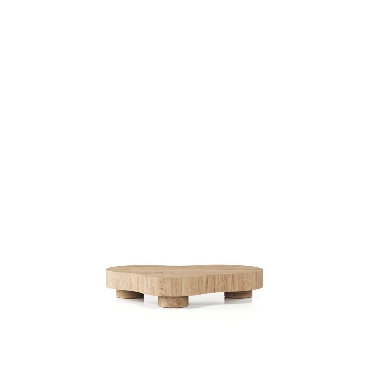 Table basse ronde en placage, CORBUSIER marron clair, BOBOCHIC