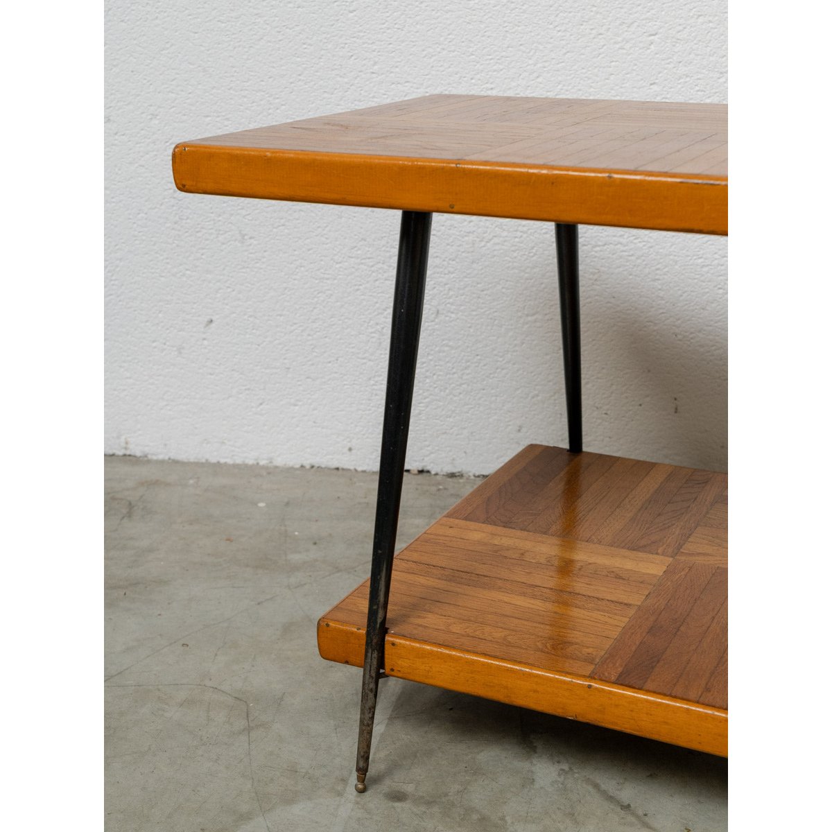 Table d'appoint en bois et métal noir Hanna N°1615 - Bon état bois clair, DEBONGOUT