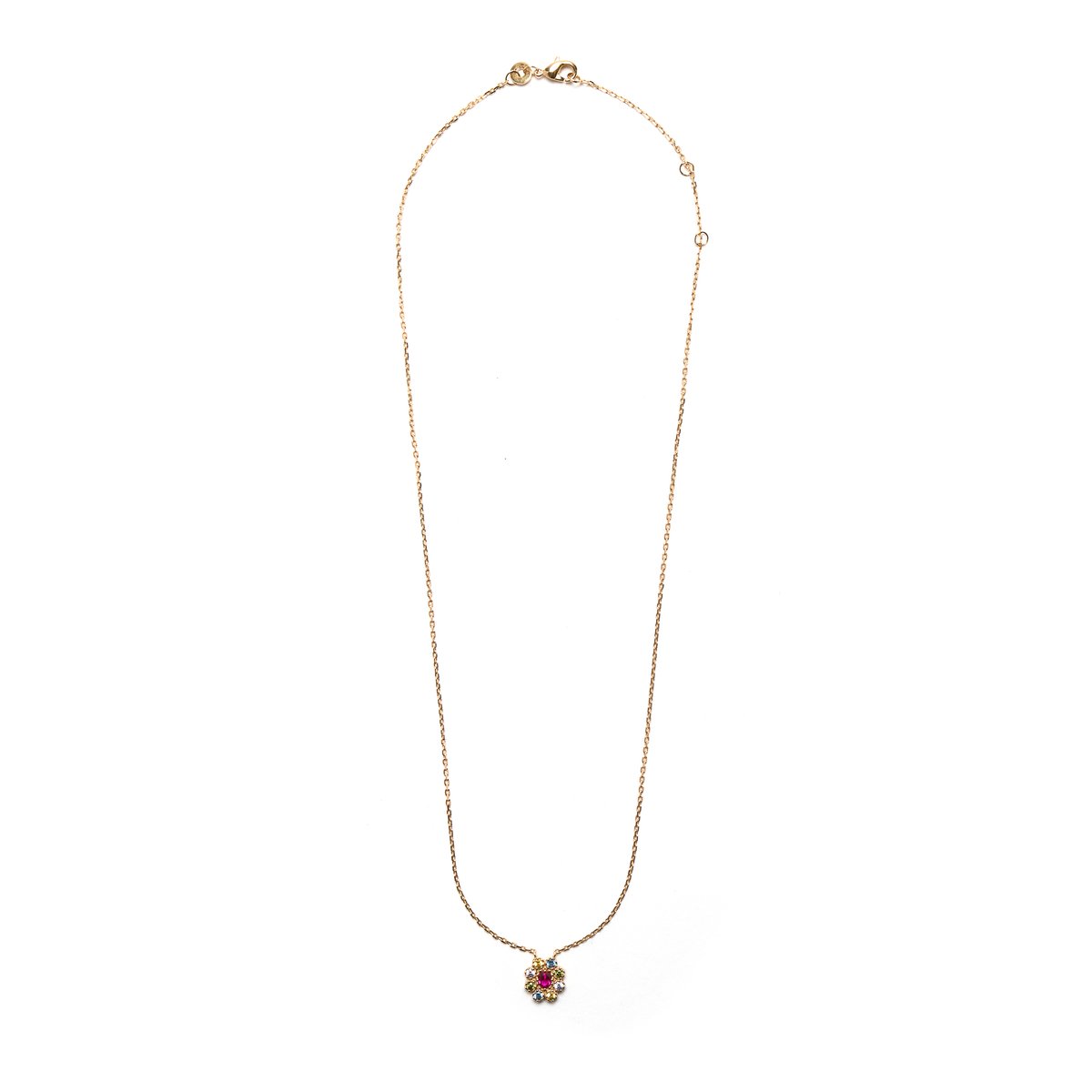 Collier pendentif avec pierres fantaisie plaqué or, DAXON