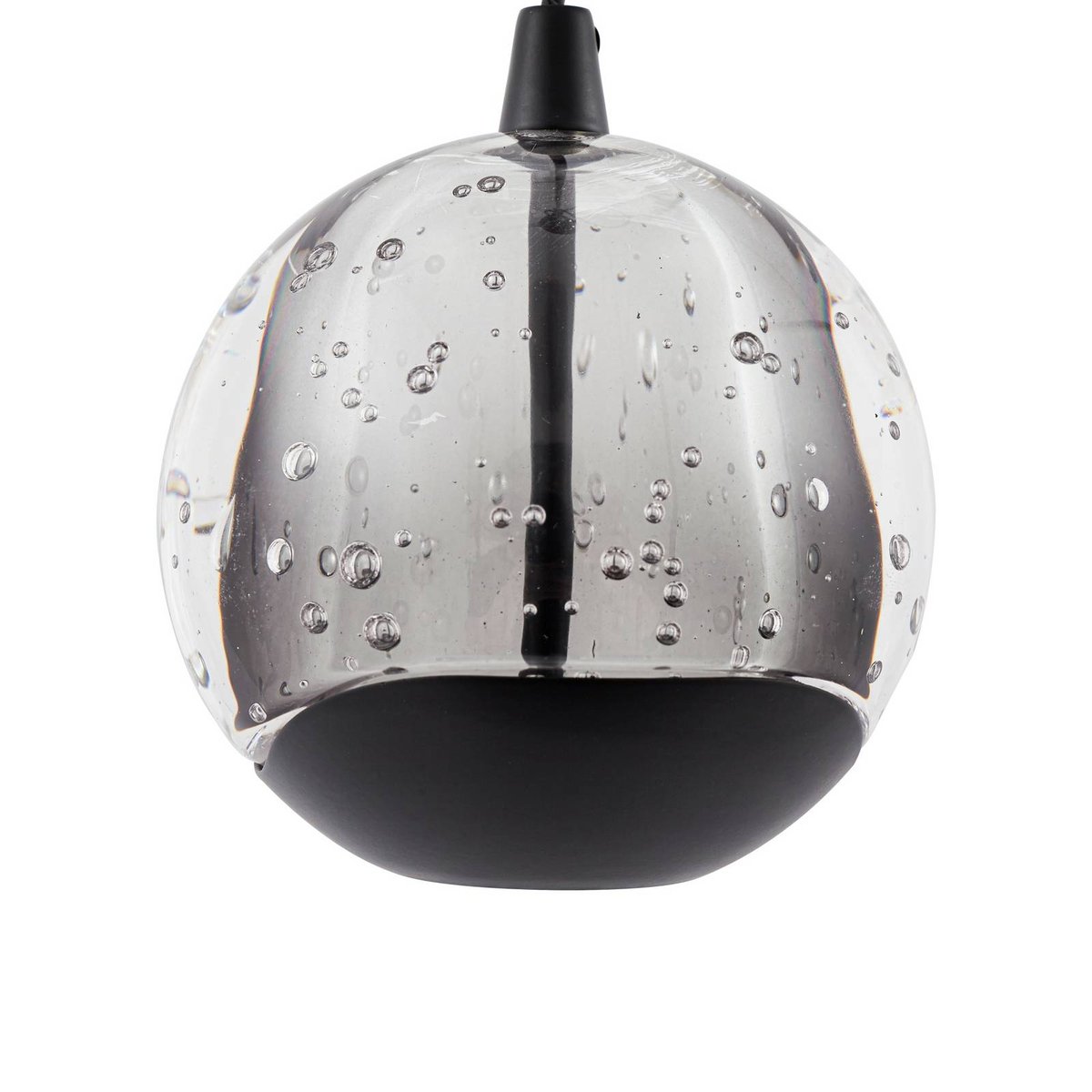 Suspension en verre moderneLED, Hayley clair, noir, LUCANDE