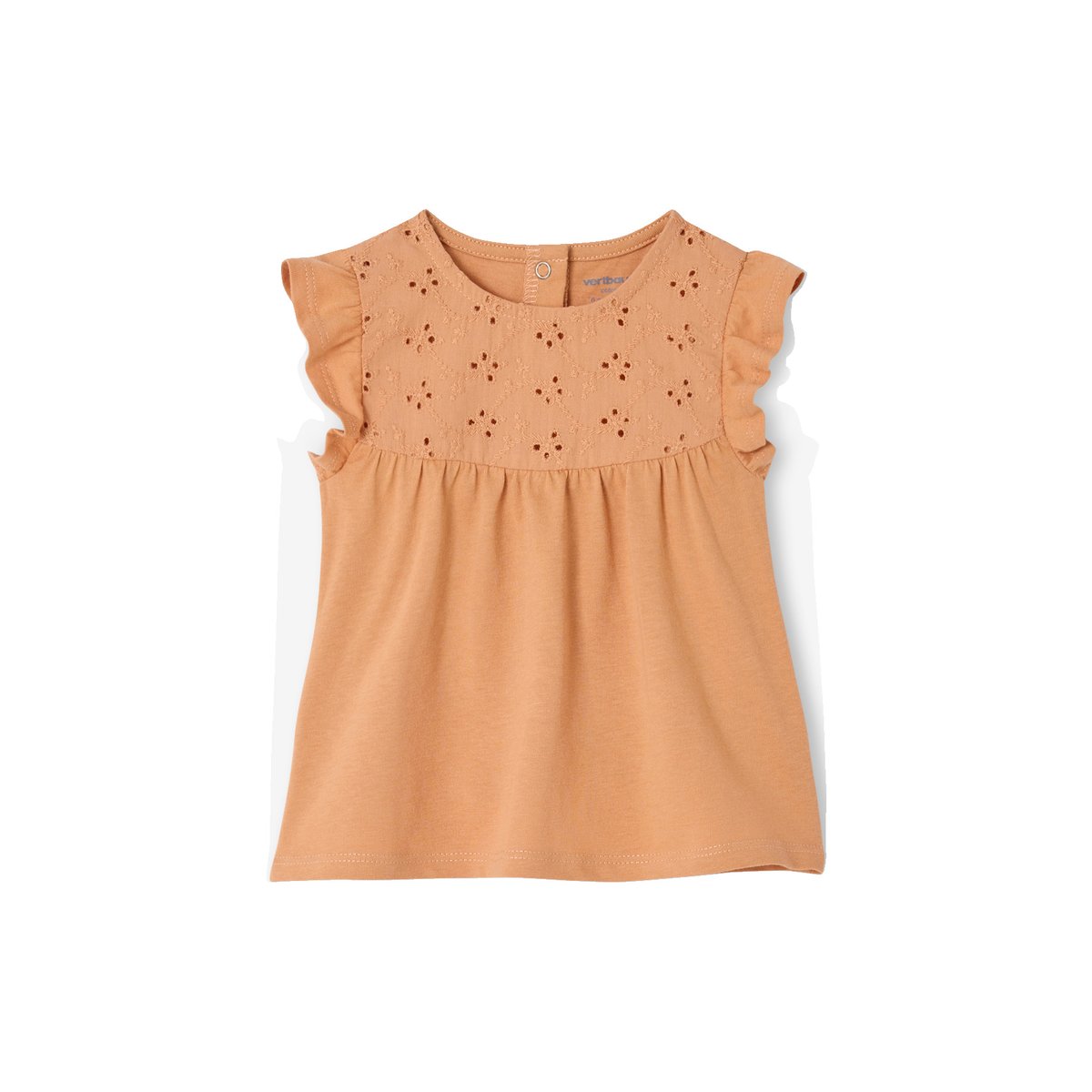 T-shirt manches courtes bébé brodé vieux rose, VERTBAUDET