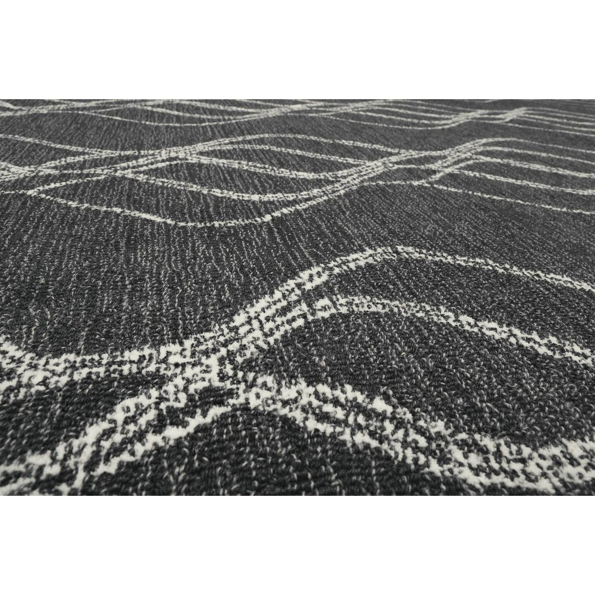 Tapis pure laine tissé main chic ,  HENDRIK anthracite, WECON HOME
