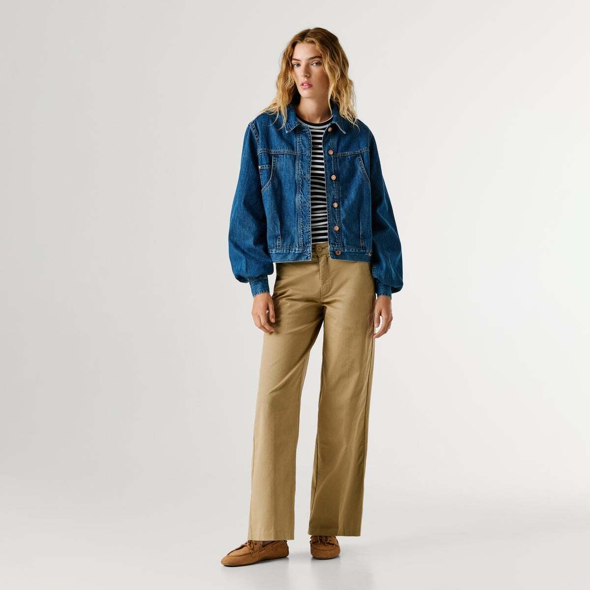 Veste Coupe Regular En Denim bleu azur décoloré, PEPE JEANS