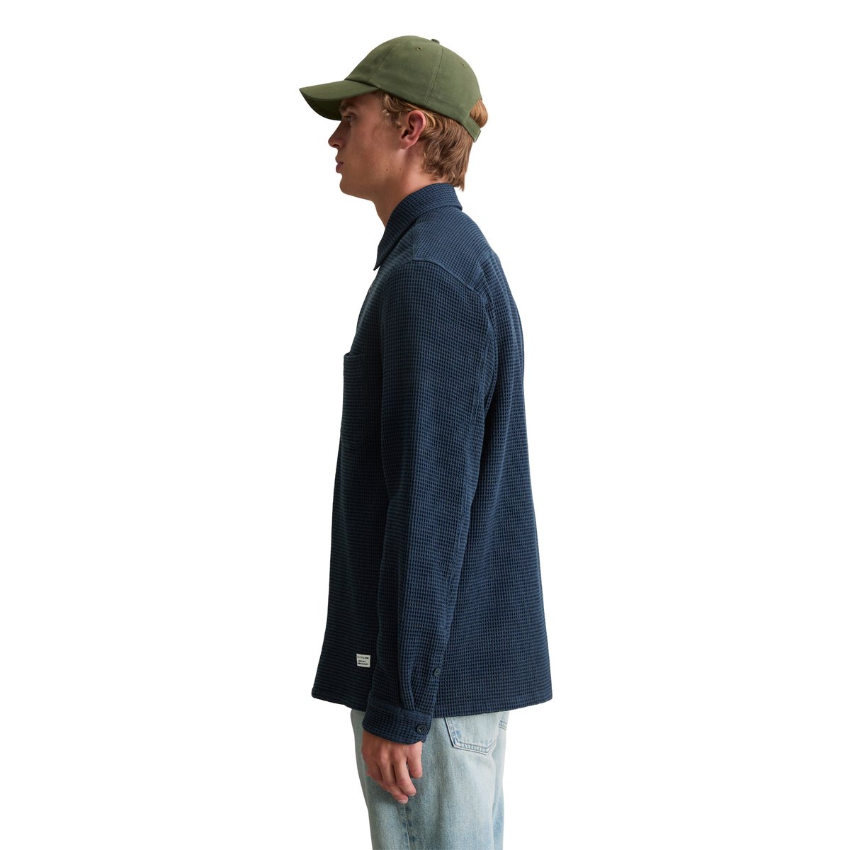 Chemise regular avec structure gaufrée bleu foncé, MARC O’POLO DENIM