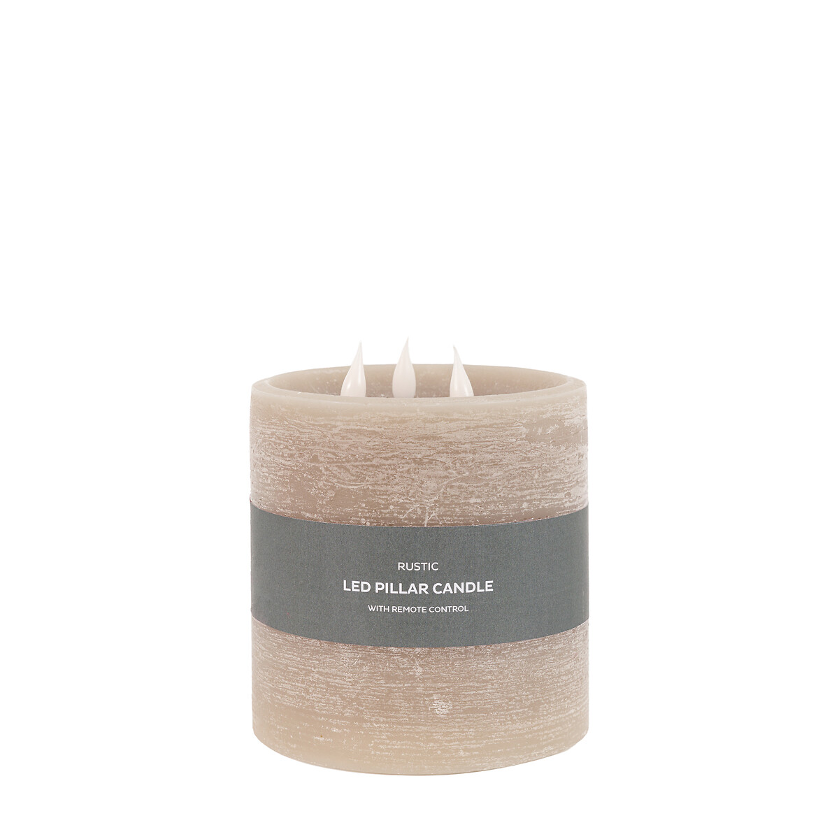 15cm LED 3-Wick Candle in Greige grey, ÉDITÉ
