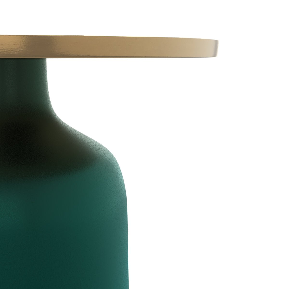 Table d'appoint ronde en métal et D49 cm - LYNE vert et doré, MAISON PAVANE