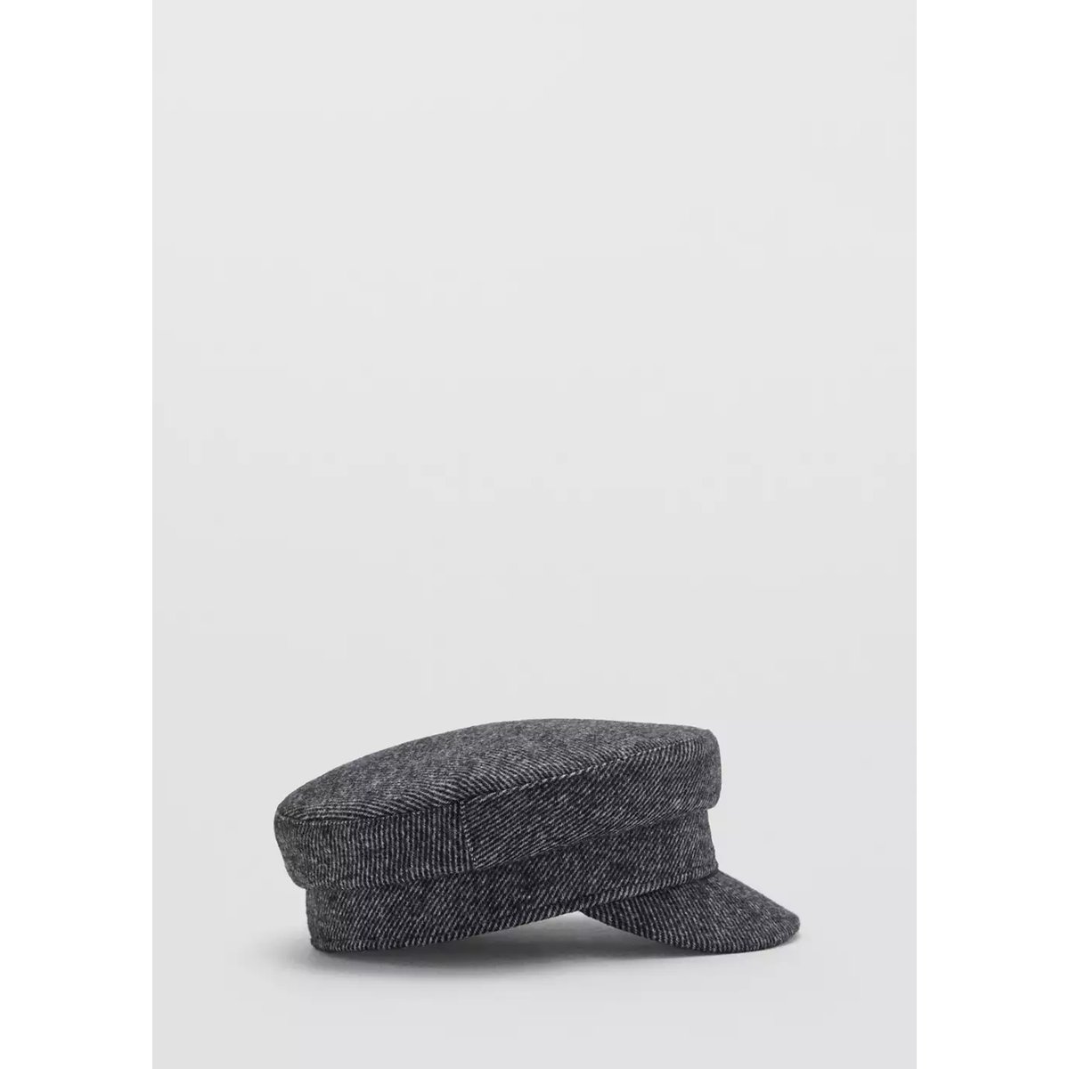 Casquette style marin en laine mélangée gris chiné moyen, MANGO
