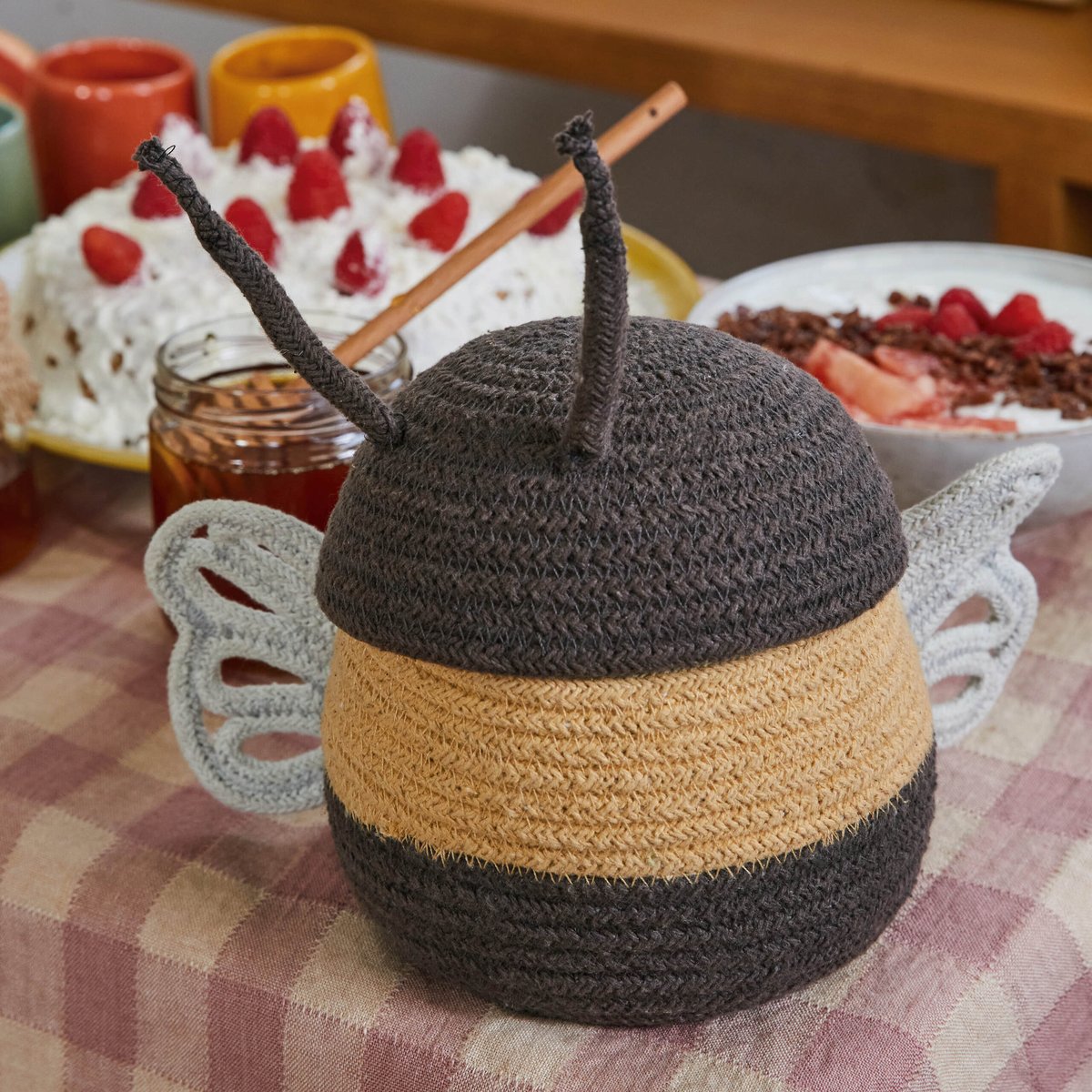 Panier Bébé abeille PLANET BEE noir, jaune, LORENA CANALS