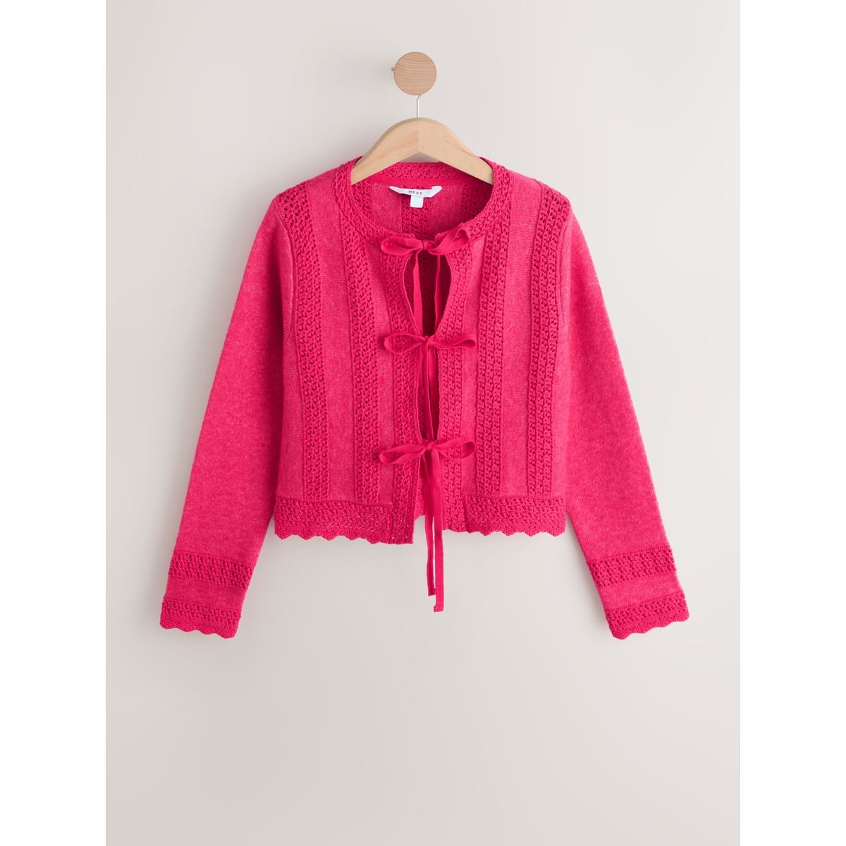 Cardigan en crochet rose, NEXT