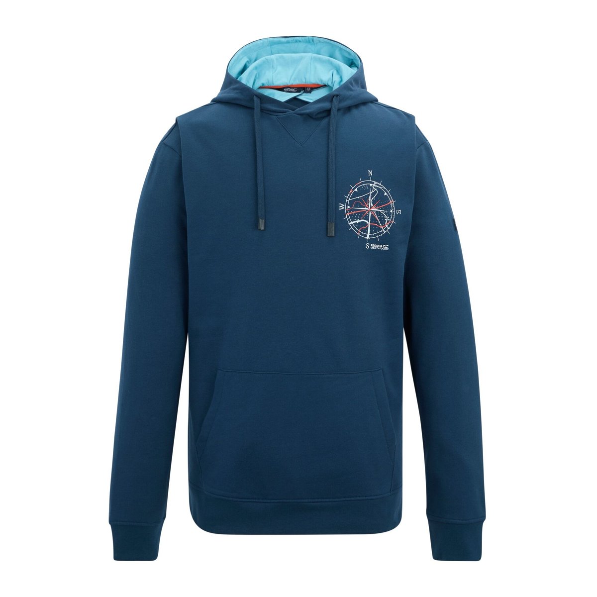 Sweat à capuche motif/style boussole CLINE denim sombre / bleu de gris, REGATTA