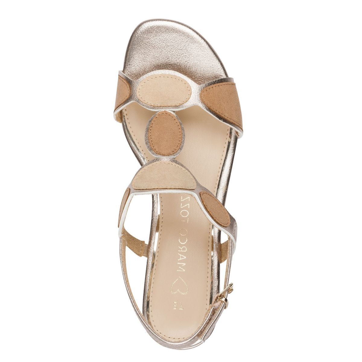 Sandale talon bloc multicolore gris platine, MARCO TOZZI