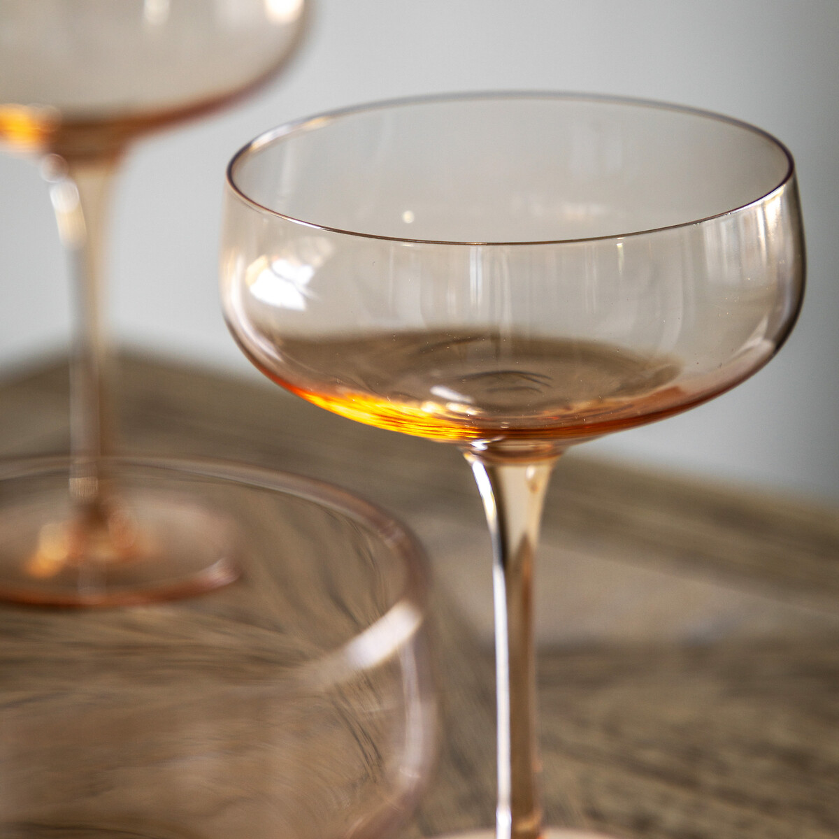 Set of 4 Eden Coupe Glasses in Amber yellow, ÉDITÉ