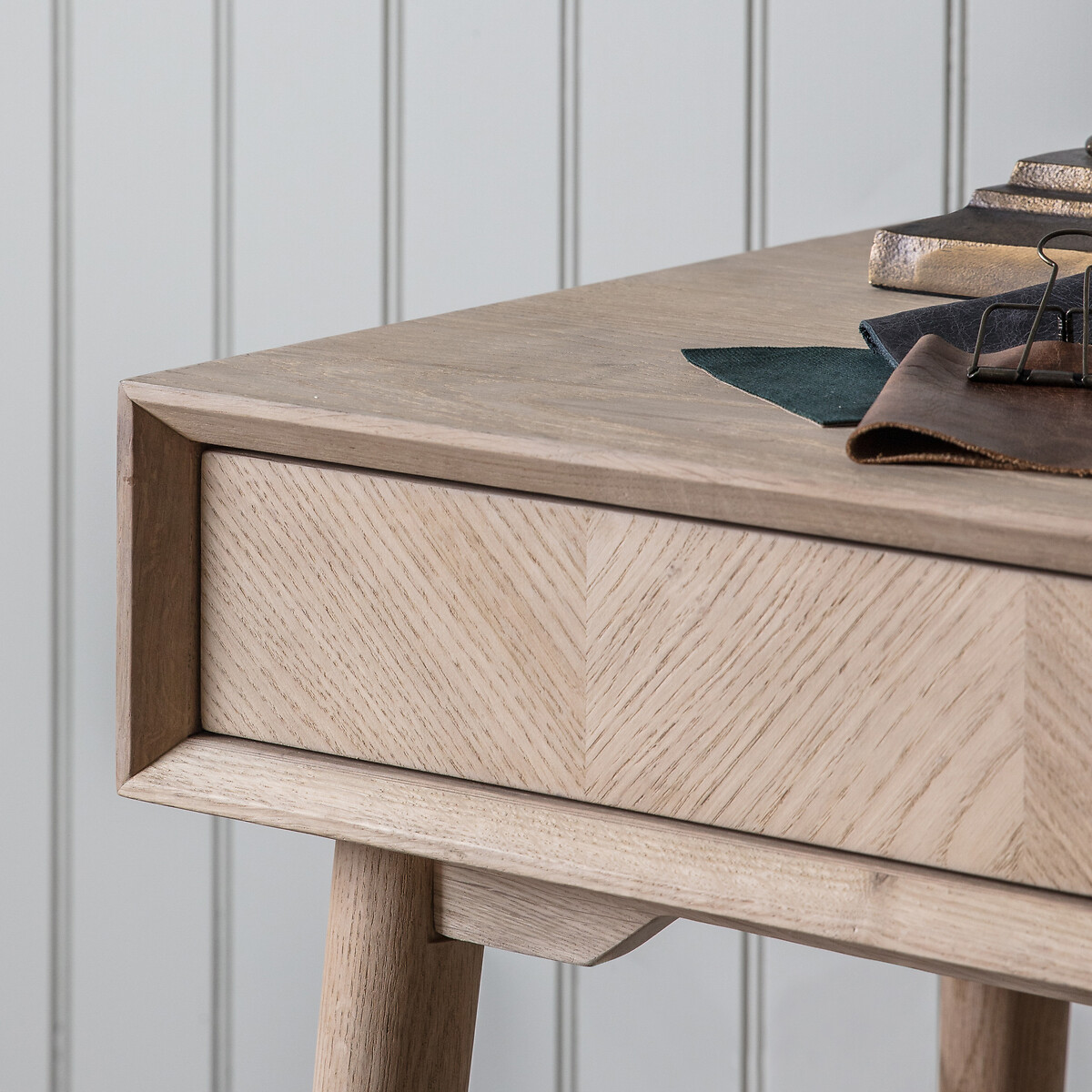 Dhule Herringbone 1 Drawer Desk oak, ÉDITÉ