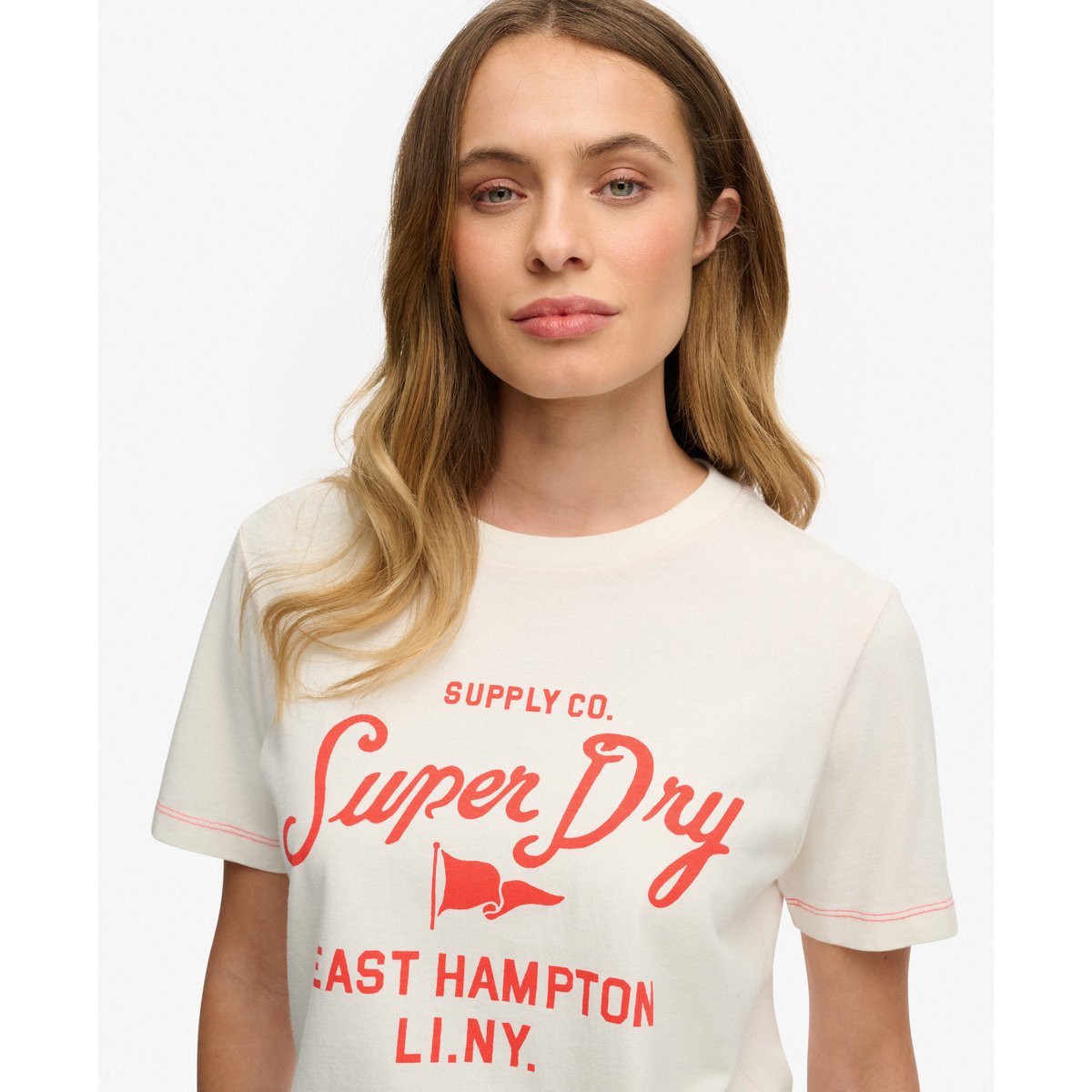 T-shirt Heritage Hamptons crème, SUPERDRY