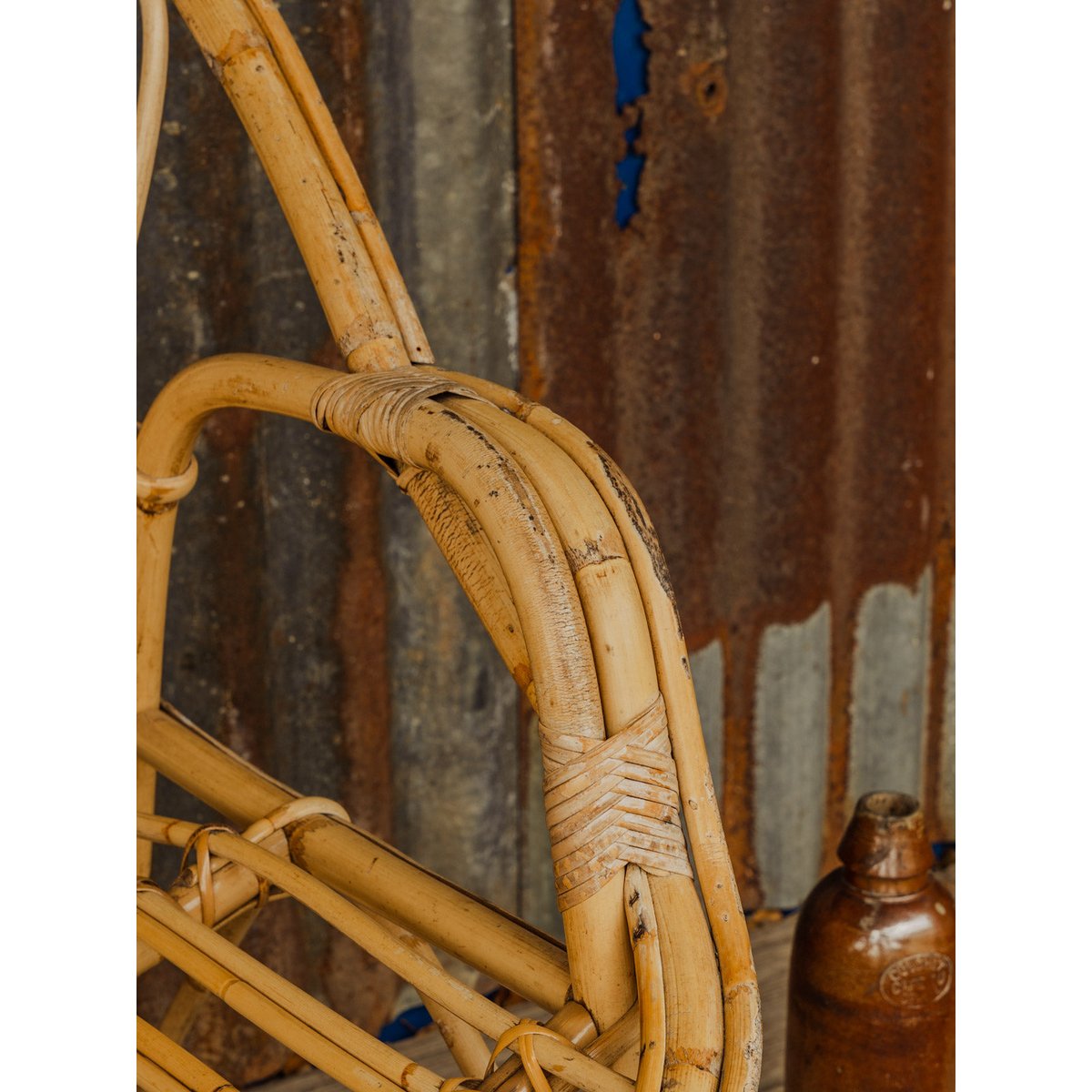 Fauteuil en rotin Ernest N°1630 - Bon état bois clair, DEBONGOUT