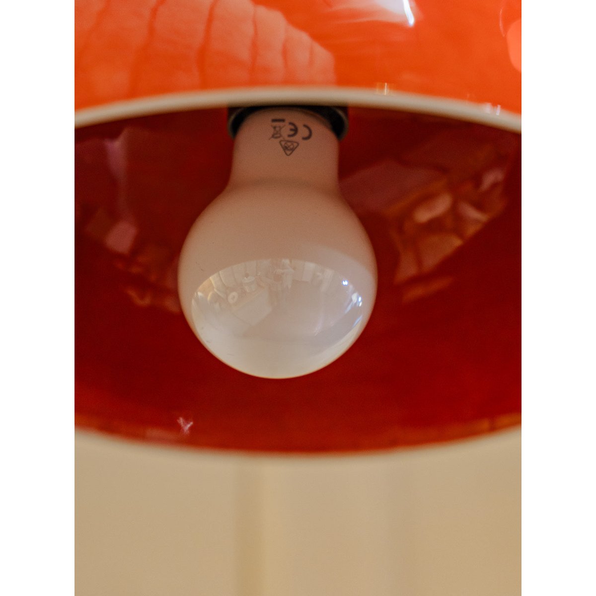 Lampe baladeuse en céramique orange Paulette N°102 - Bon état orange, DEBONGOUT