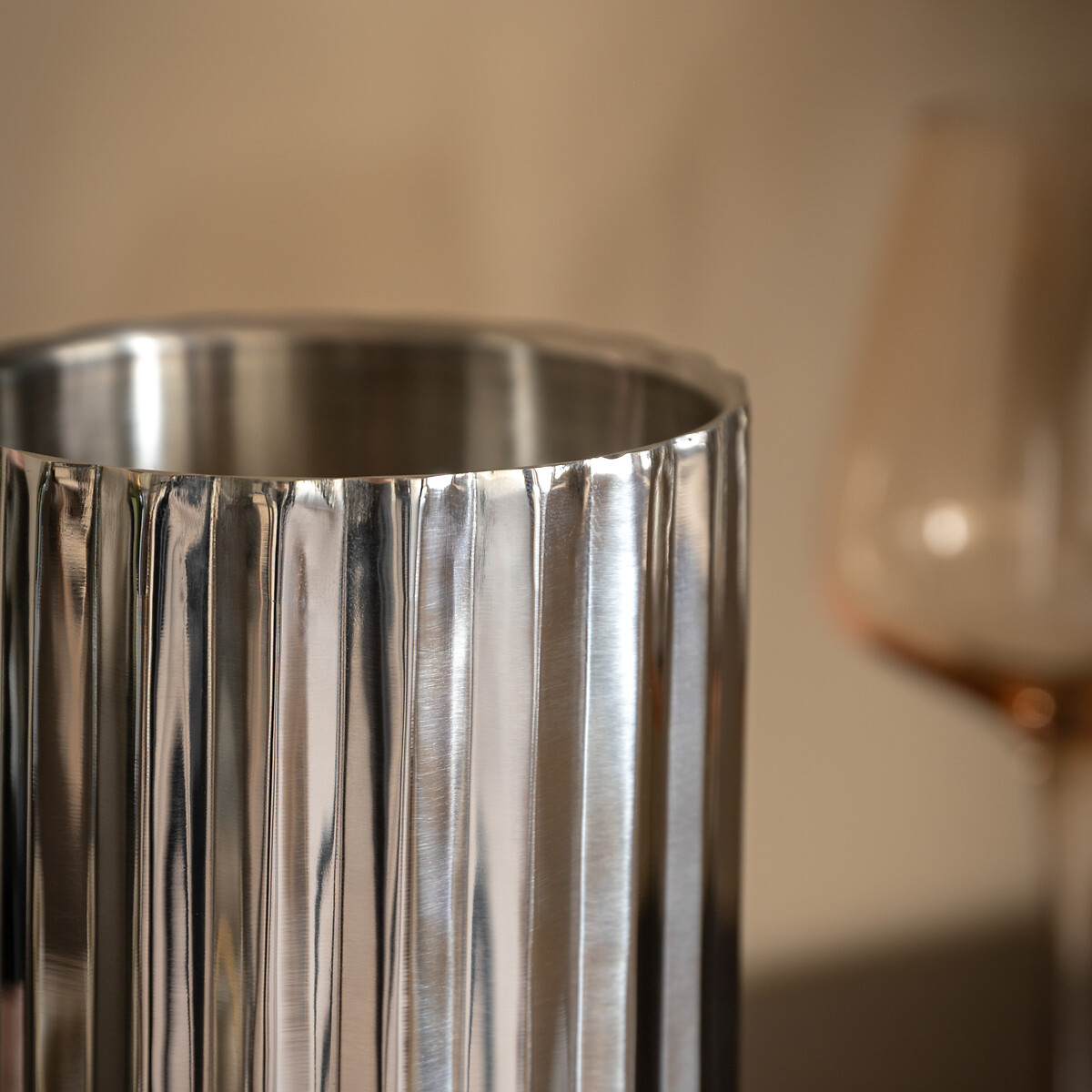 Fluted Wine Cooler silver-coloured, ÉDITÉ
