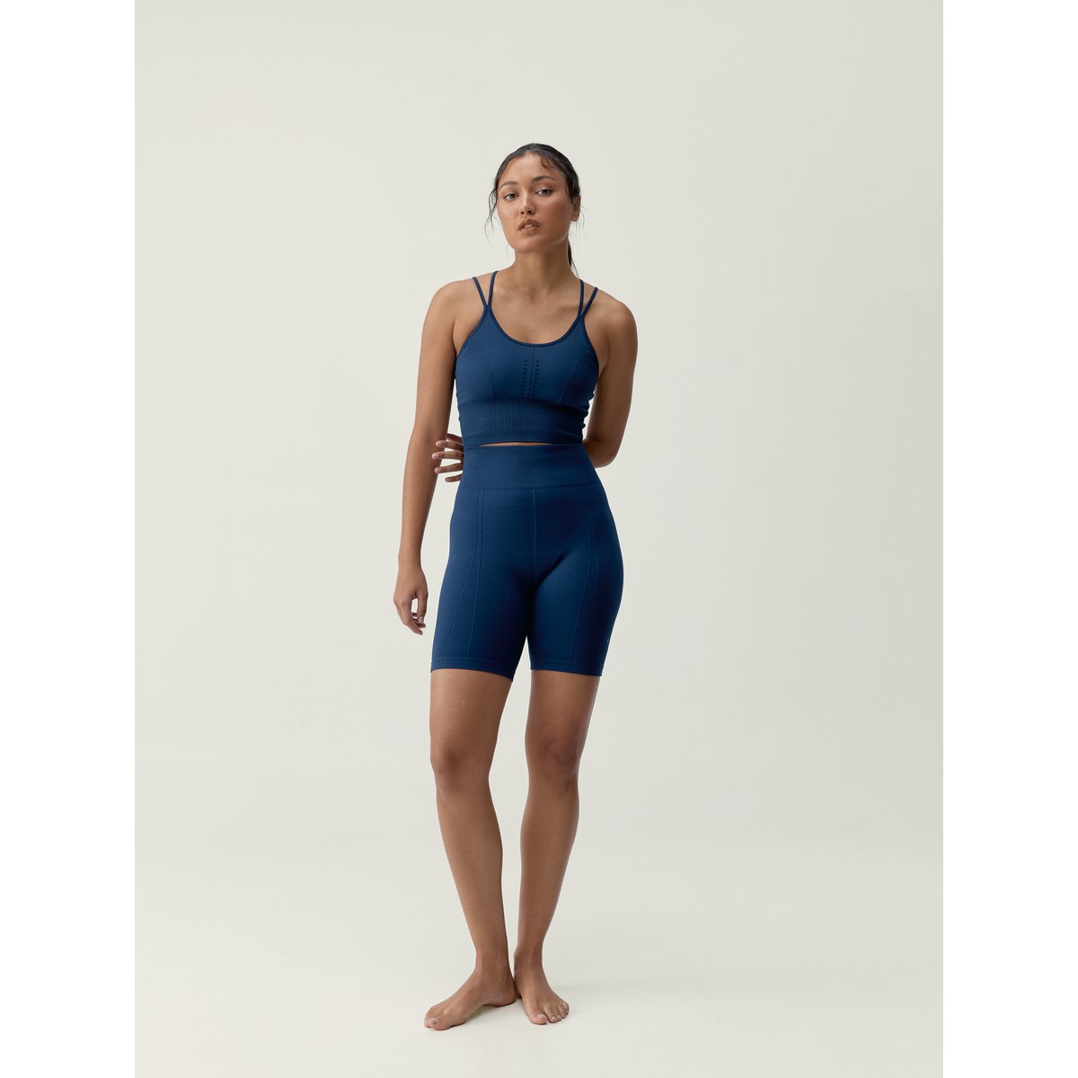 Short de sport femme India effet gainant bleu marin, BORN
