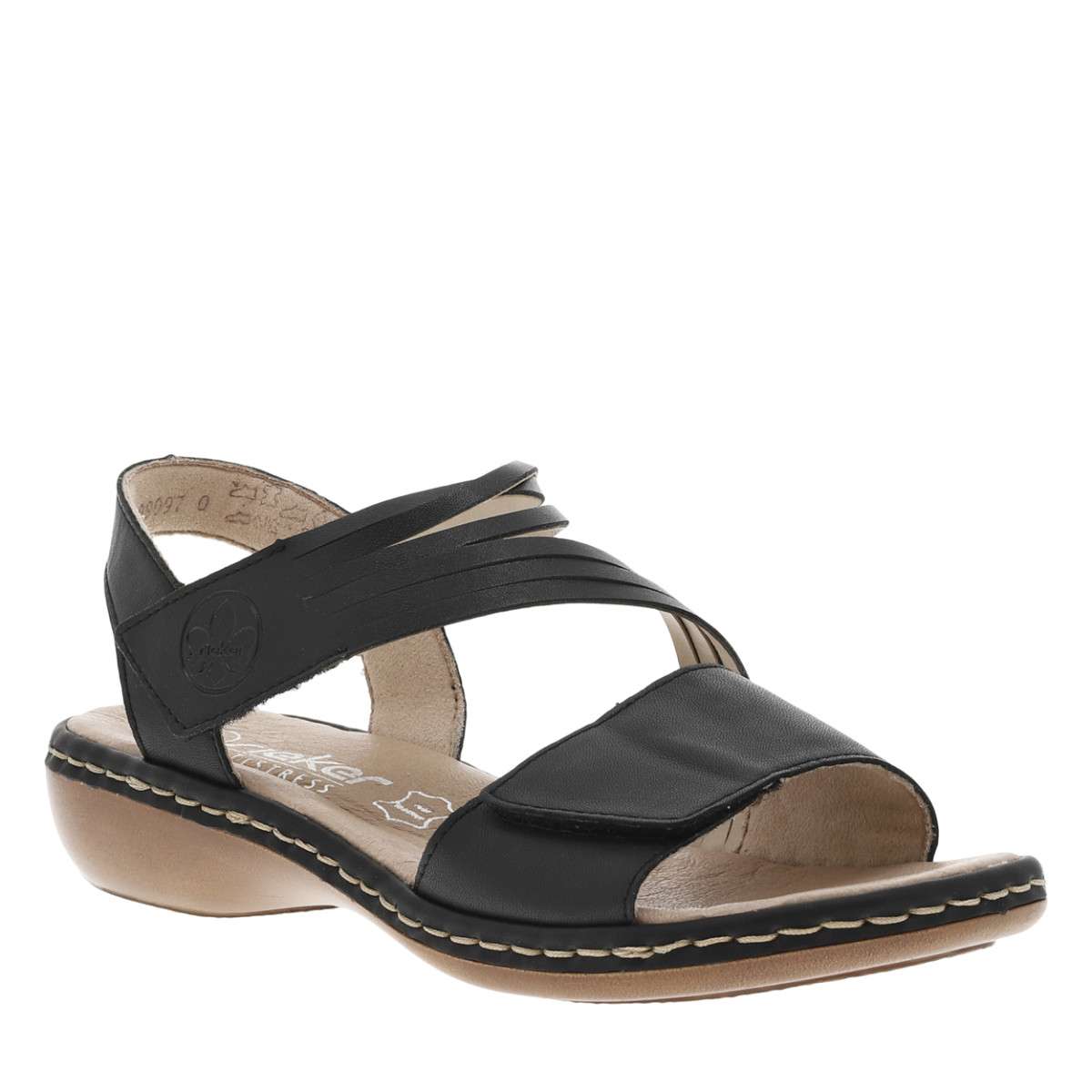 Sandales Cuir Lugano noir, RIEKER