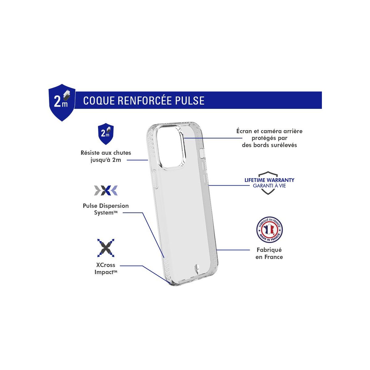 Coque iPhone 13 Pro Max Transparente transparent, FORCE CASE