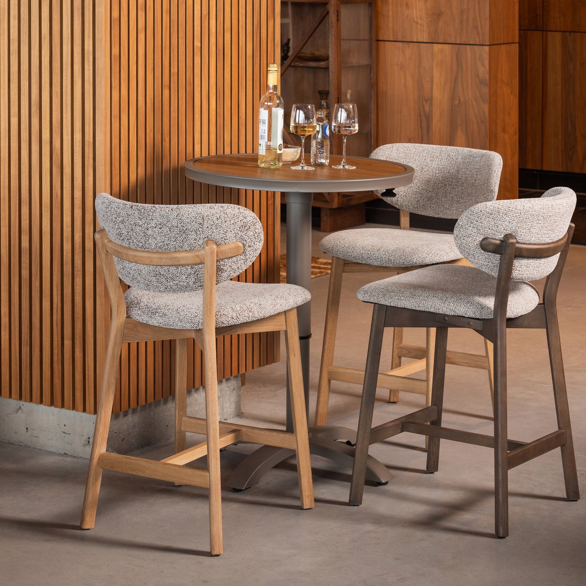 Chaise de bar en bois UDAR marron, WOOOD