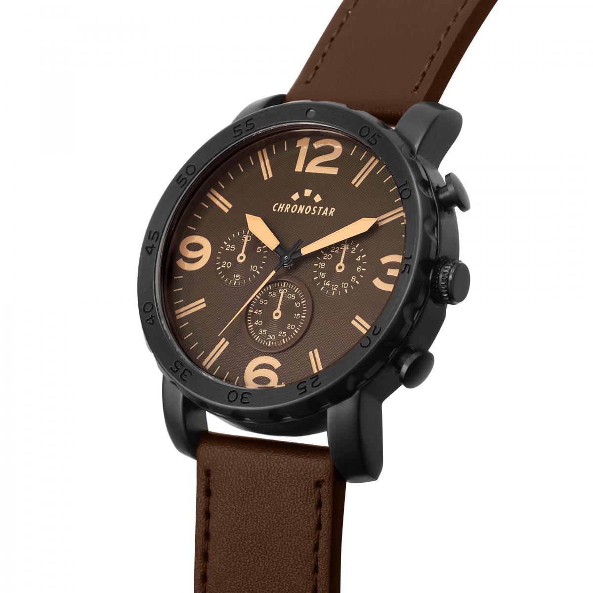 Montre Analogique Casual marron, CHRONOSTAR
