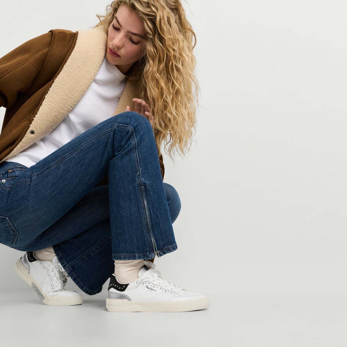 Milan - Baskets Combinées Avec Clous argent, PEPE JEANS