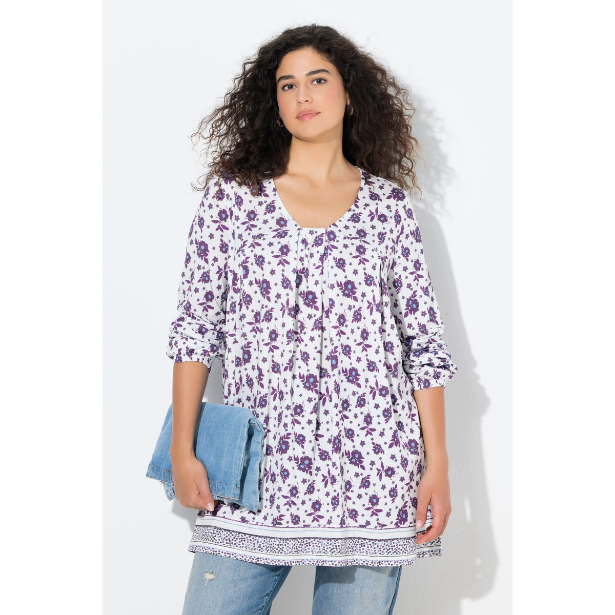 T-shirt à fleurs blanc cassé, ULLA POPKEN