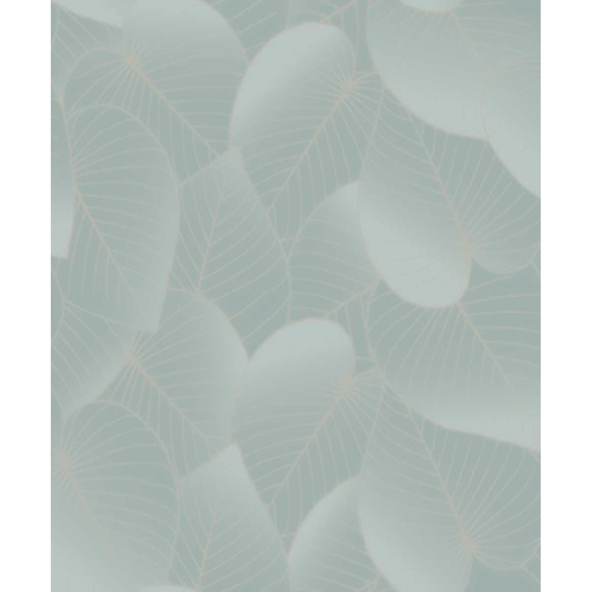 Papier peint feuilles tropicales bleu glacier bleu, HEXOA