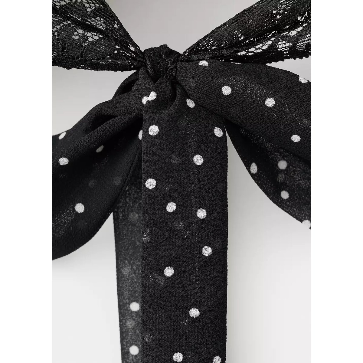 Crop top à pois noir, MANGO