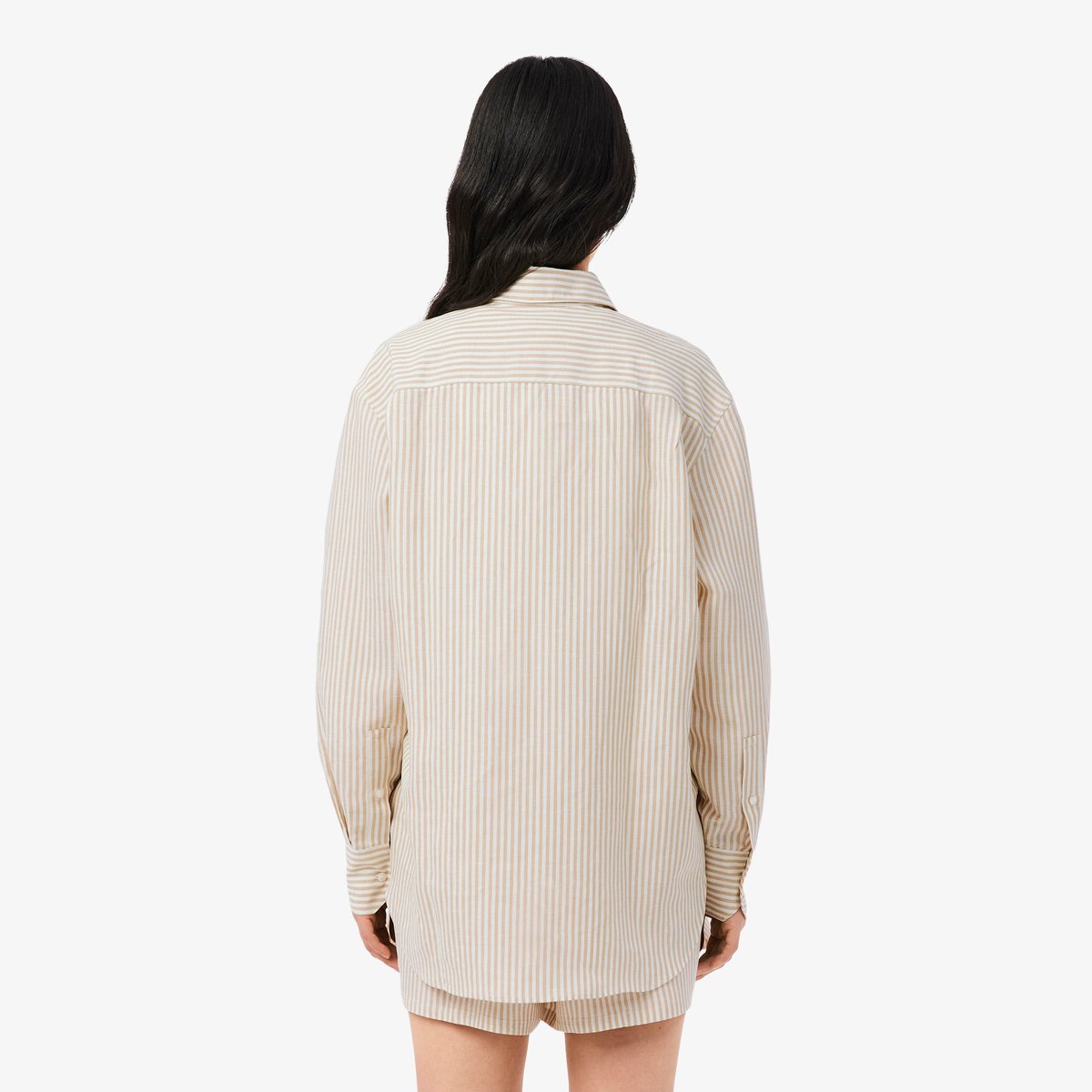 Chemise oversize lin mélangé beige-8gi, LACOSTE