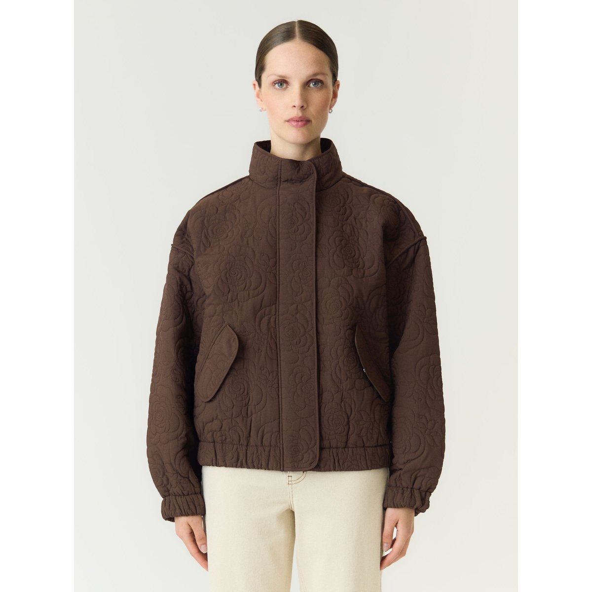 Veste Matelassée chocolate brown, YAS