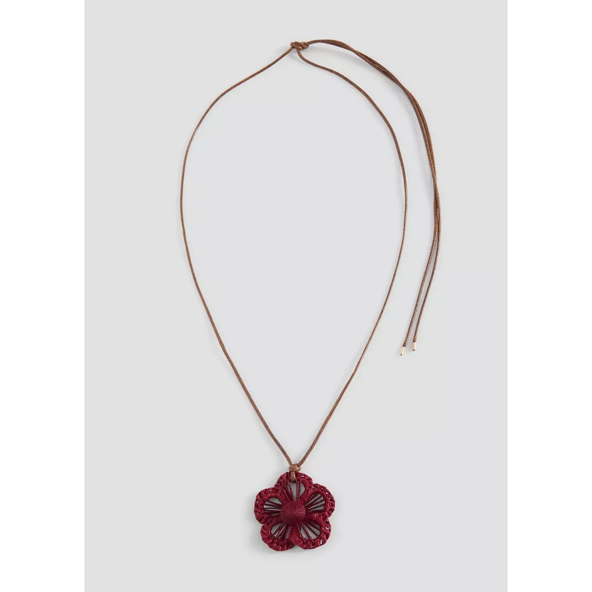Collier fleur raphia grenat, MANGO TEEN