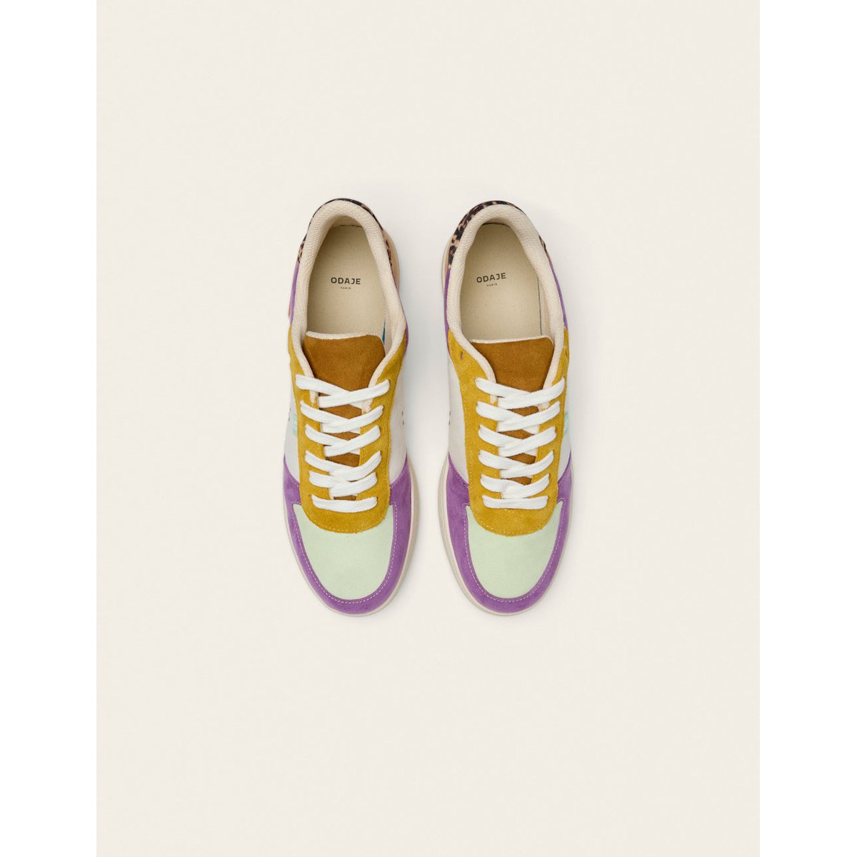 Baskets basses MARIE lilas pistache citron, ODAJE