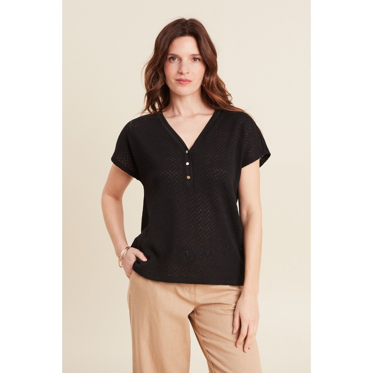T-shirt manches courtes noir, BREAL