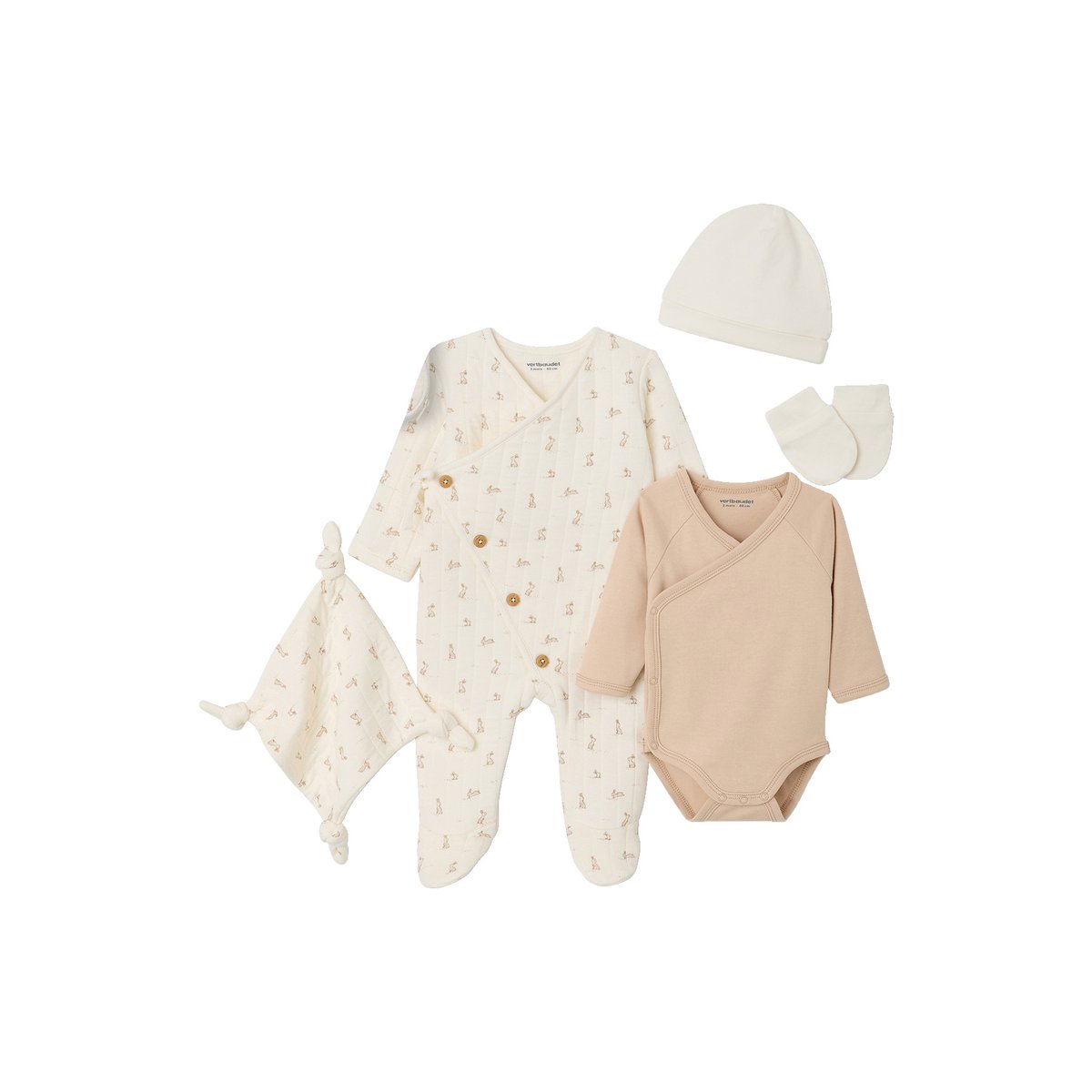 Ensemble 6 pièces naissance écru, VERTBAUDET