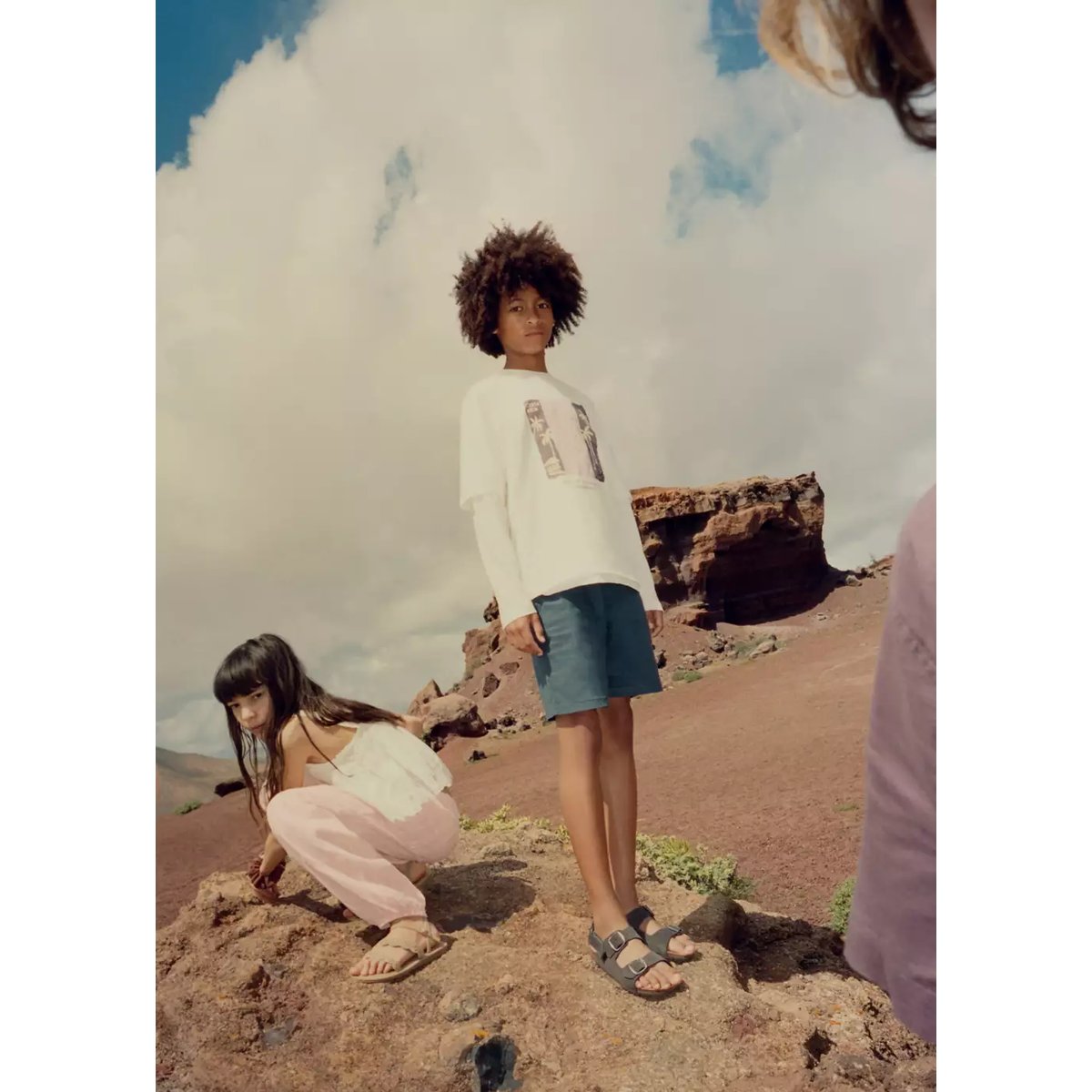 Sandales boucles cuir gris, MANGO KIDS