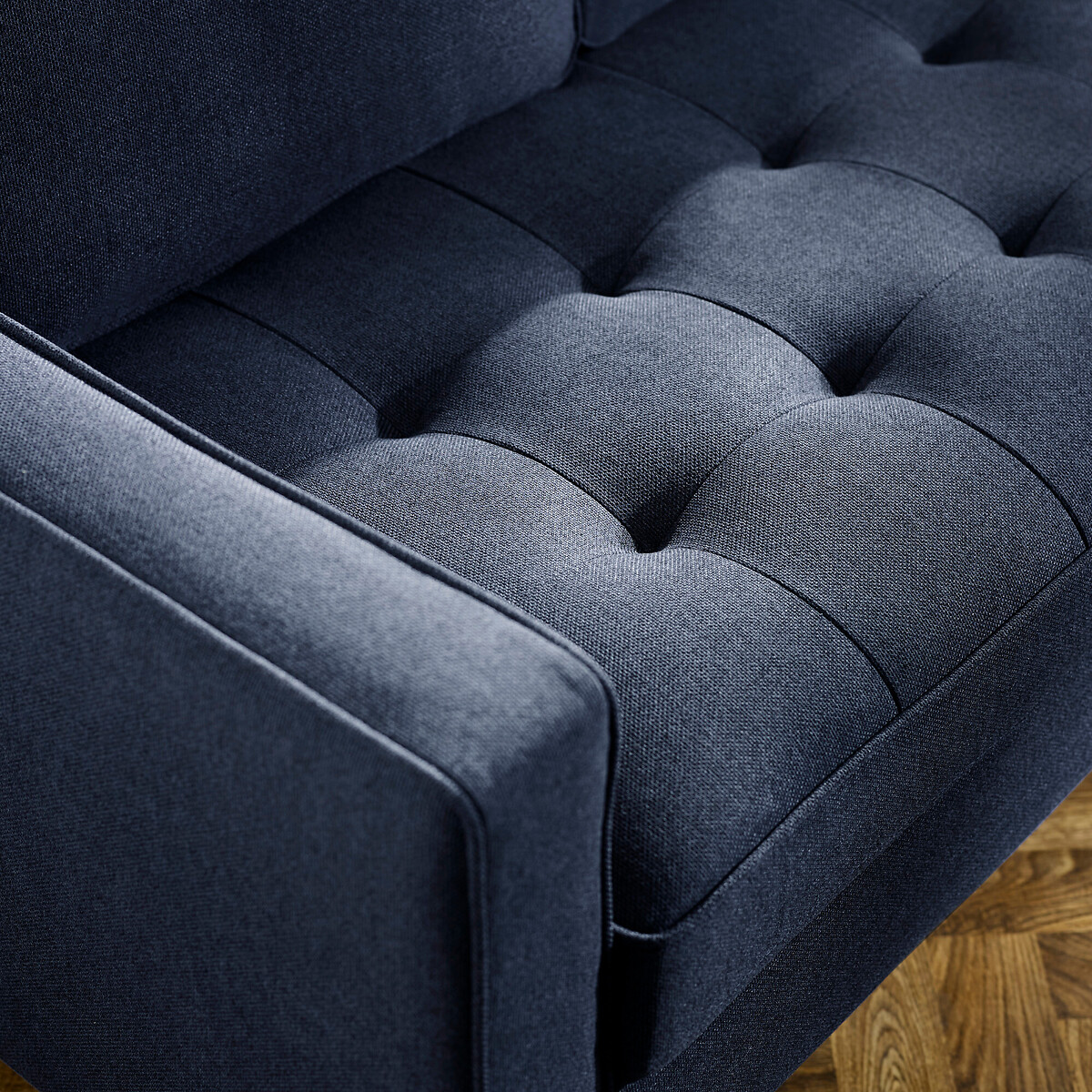 Henny Chenille Upholstered 3-Seater Sofa deep blue, SO'HOME