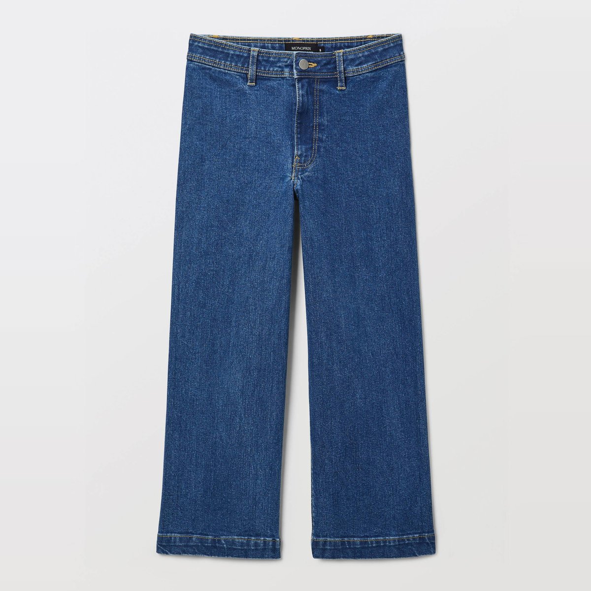 Jean large en coton stone denim, MONOPRIX