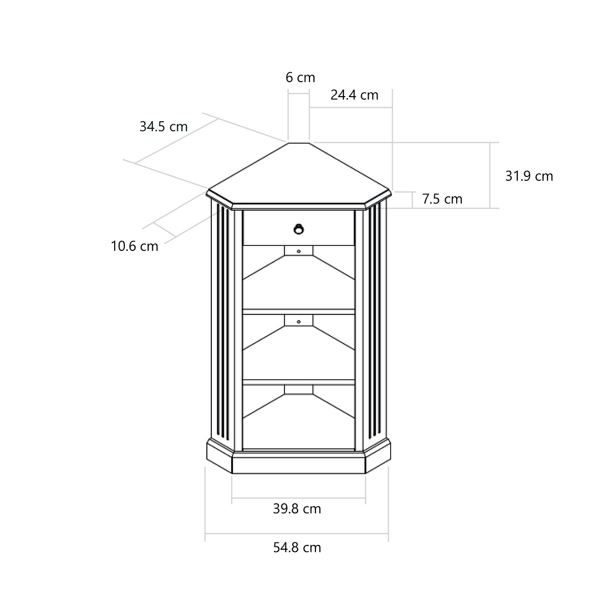 Armadio angolare laccato bianco, Authentic Style bianco, LA REDOUTE INTERIEURS