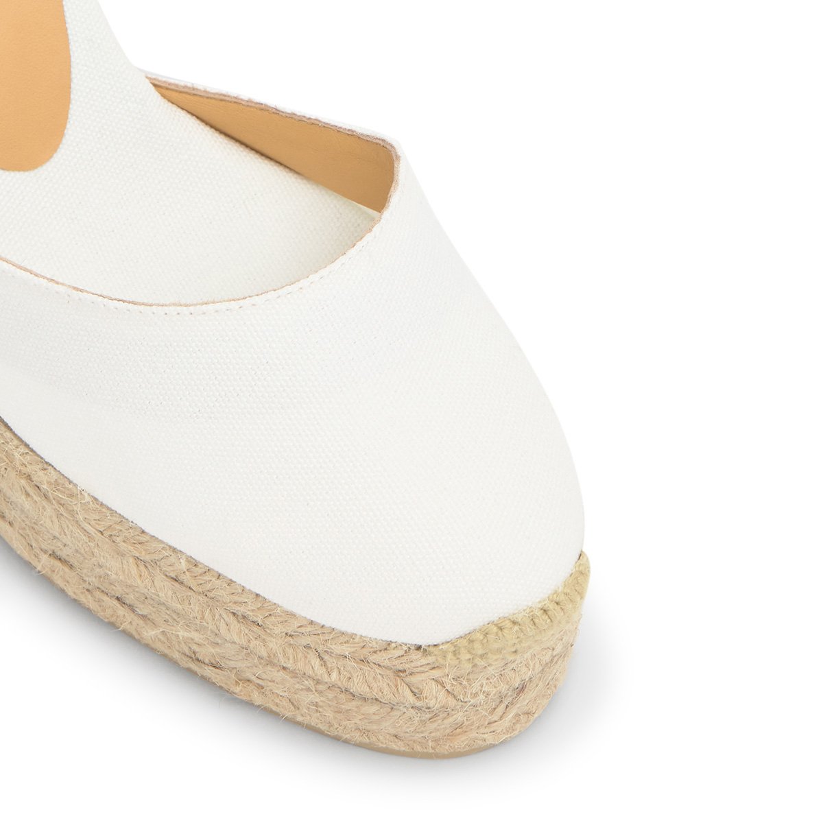 Espadrilles compensées à bride cheville et talon tressé CAROL EXTRA PLATFORM blanc, CASTANER