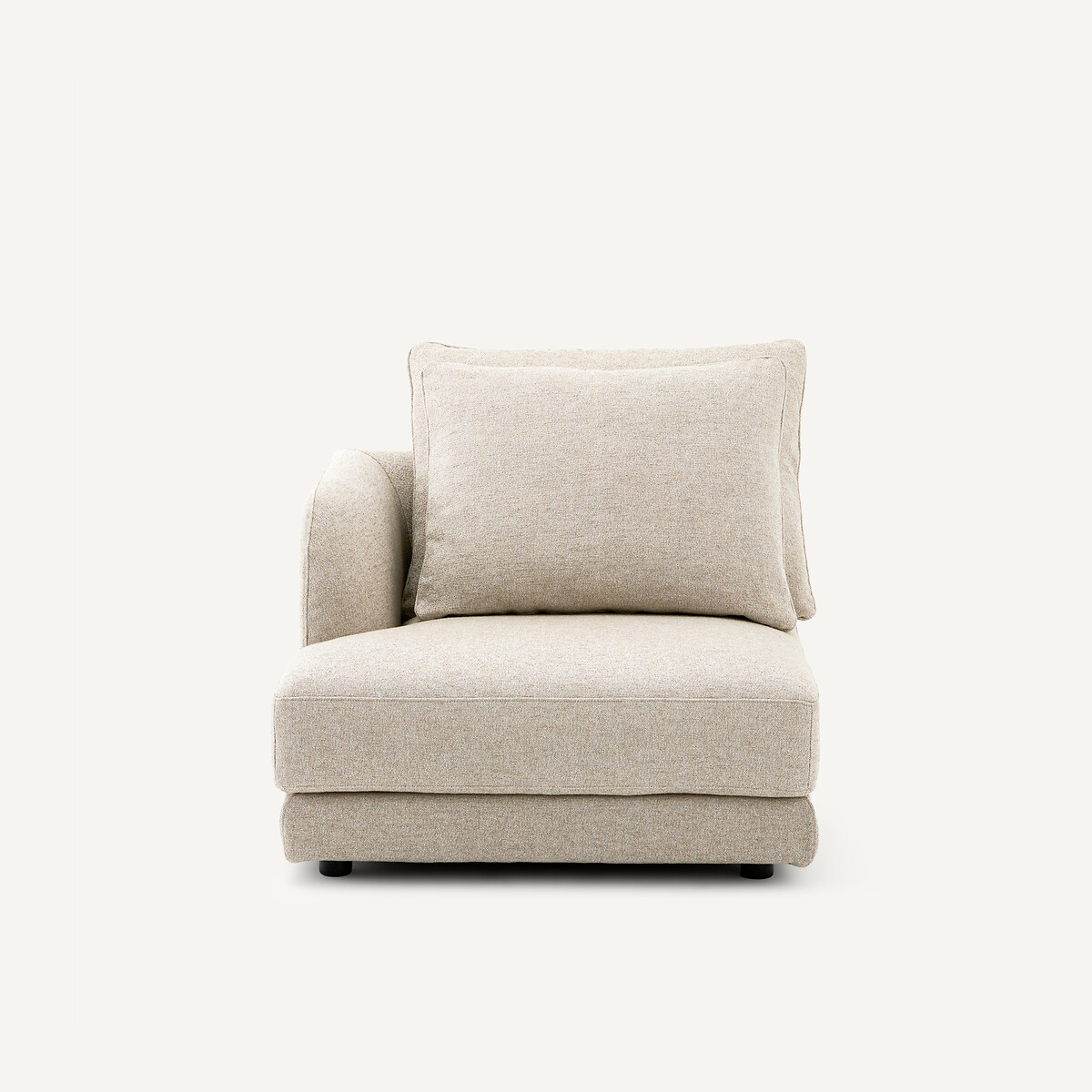 Demi-canapé gauche, modulable en texturé viscose et lin, TIBERIO naturel, AM.PM