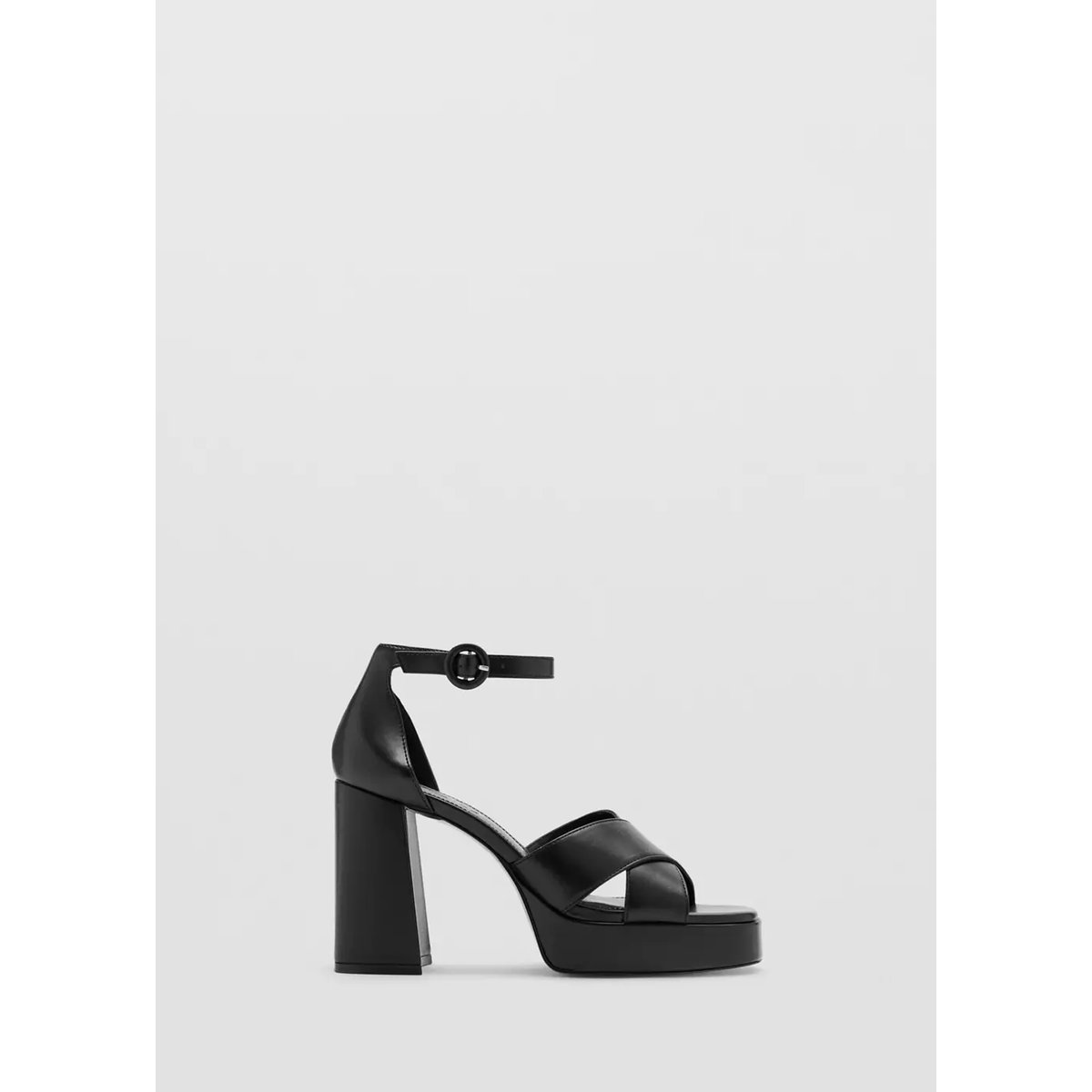 Sandale à talon avec brides croisées noir, MANGO TEEN
