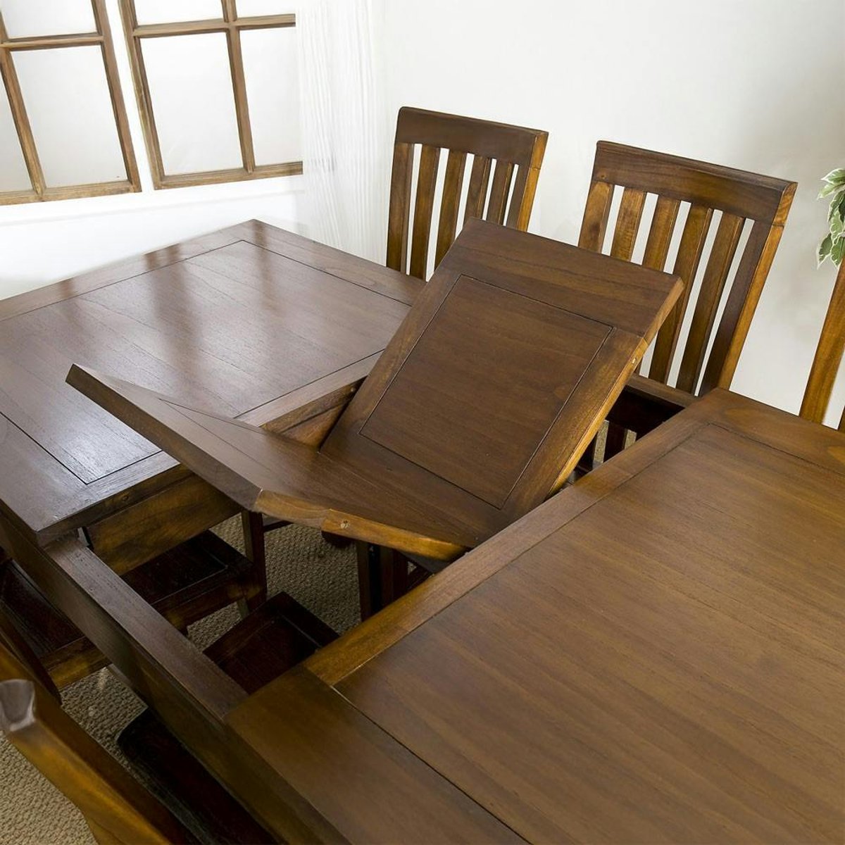 Table à manger extensible 160-200cm bois exotique LOLA bois naturel, PIER IMPORT