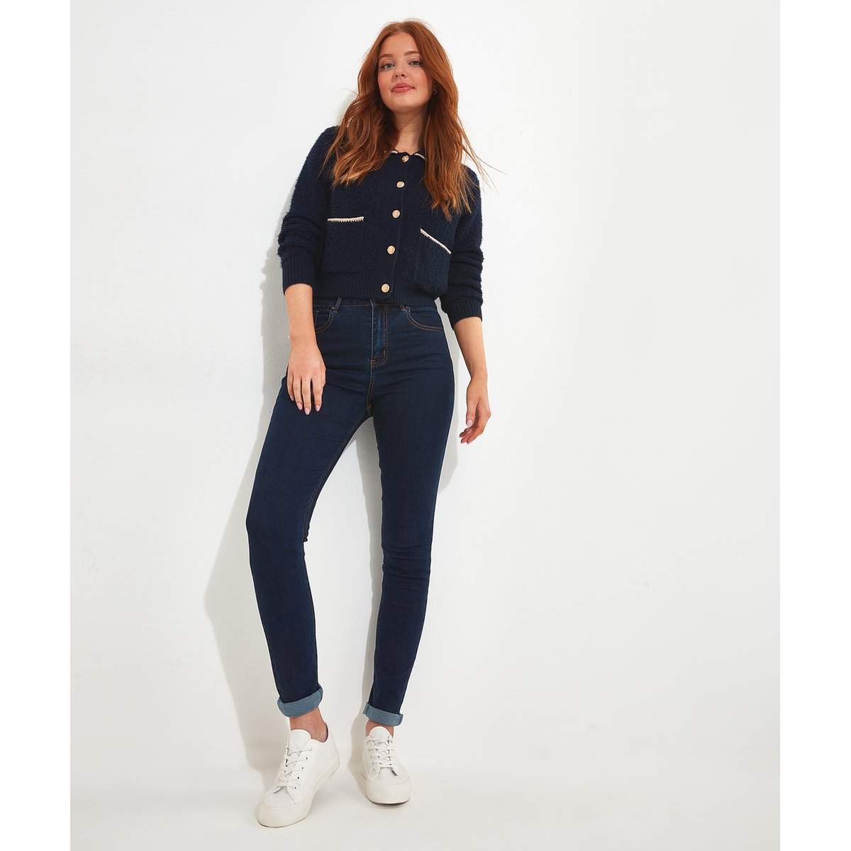 Jean Coupe Skinny en Contenu Recyclé marine, JOE BROWNS