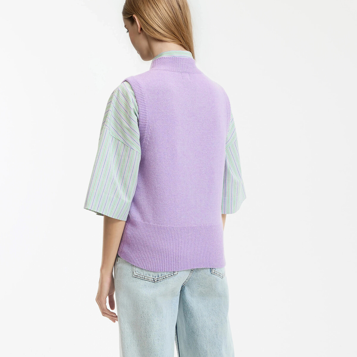 Wool and Cashmere Jumper Made in France purple/lilac, LA REDOUTE COLLECTIONS